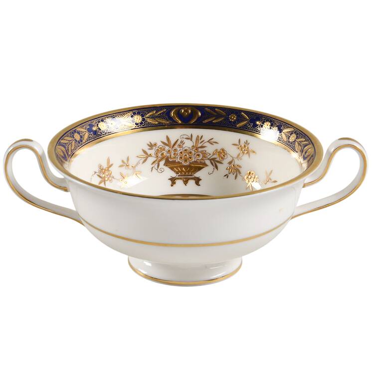 Dynasty Cobalt Footed Cream Soup Bowl