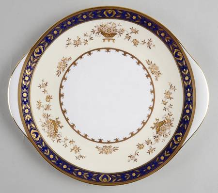 Dynasty Cobalt Handled Cake Plate