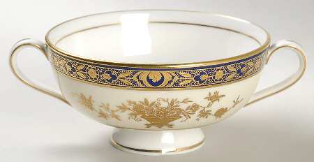 Dynasty Cobalt Footed Cream Soup Bowl
