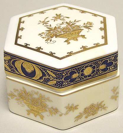 Dynasty Cobalt Hexagonal Box & Lid