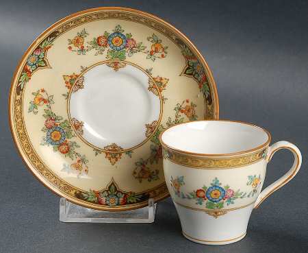 Eloise Orange Flat Demitasse Cup & Saucer Set