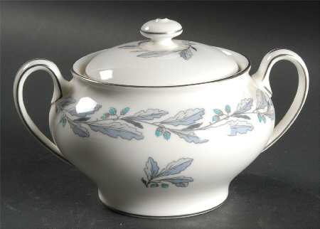 Elizabethan Oak (Blue Gray, #S641) Sugar Bowl & Lid