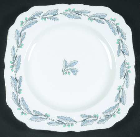 Elizabethan Oak (Blue Gray, #S641) Square Luncheon Plate