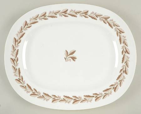 Elizabethan Oak Brown 16" Oval Serving Platter