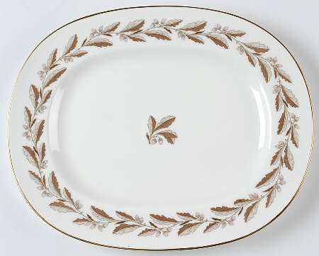 Elizabethan Oak Brown 13" Oval Serving Platter
