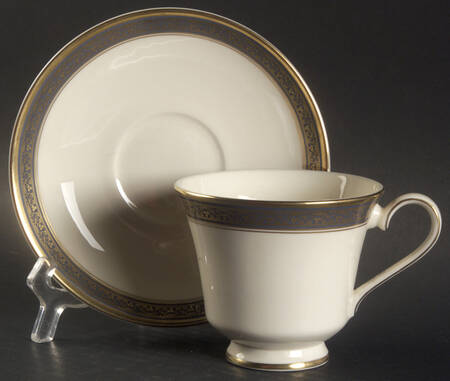 Embassy Blue (No #, Intro 1987) Footed Cup & Saucer Set