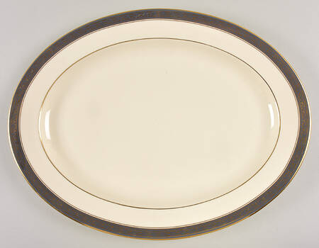 Embassy Blue (No #, Intro 1987) 16" Oval Serving Platter