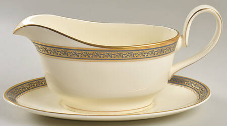 Embassy Blue (No #, Intro 1987) Gravy Boat & Underplate