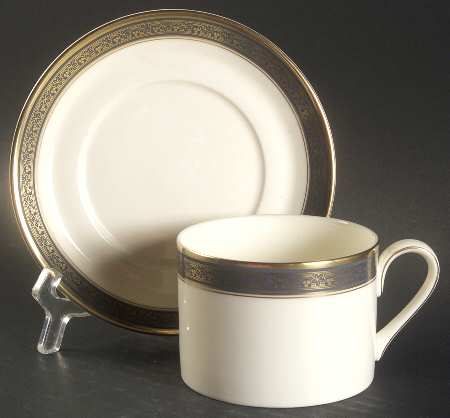 Embassy Blue (No #, Intro 1987) Flat Cup & Saucer Set