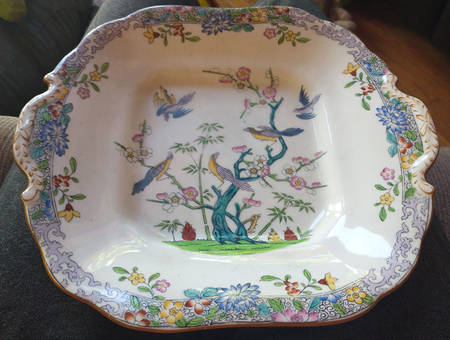 Emperor's Garden Square Handled Cake Plate