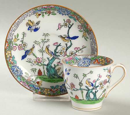 Emperor's Garden Flat Demitasse Cup & Saucer Set