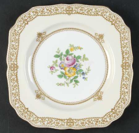 English Rose Square Salad Plate
