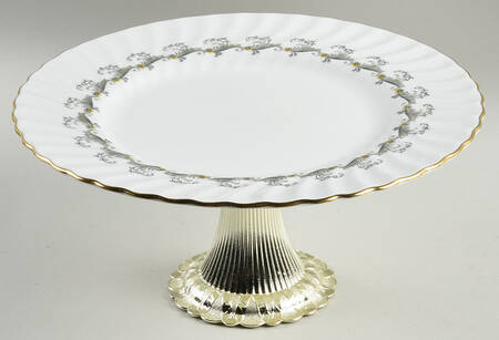 Ermine Cake Stand with 4"-5" Metal Pedestal  Hc