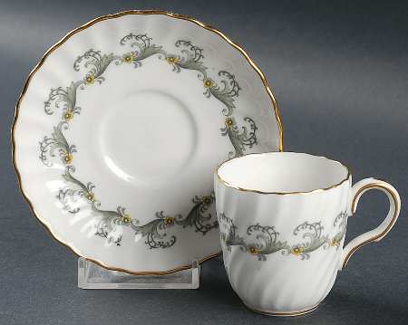 Ermine Flat Demitasse Cup & Saucer Set