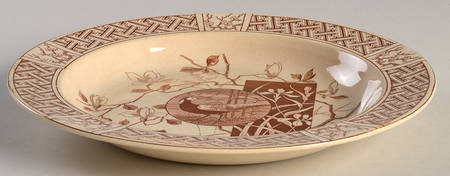 Faisan (Brown) Large Rim Soup Bowl