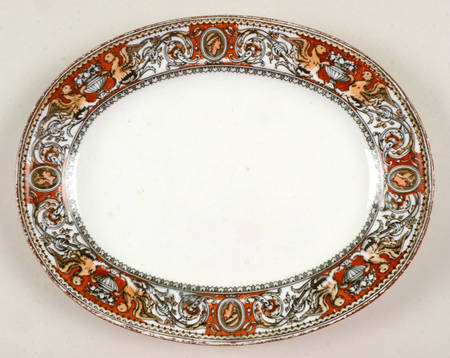 Florentine Red (No Center) 10" Oval Serving Platter