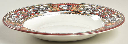 Florentine Red (No Center) Rim Soup Bowl