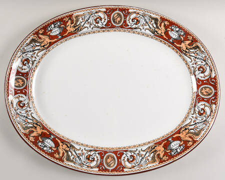 Florentine Red (No Center) 19" Oval Serving Platter