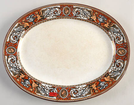 Florentine Red (No Center) 13" Oval Serving Platter