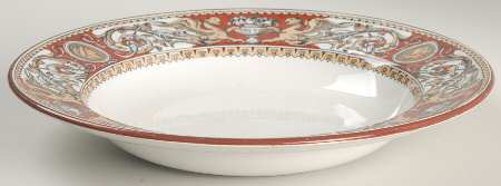 Florentine Red (No Center) Large Rim Soup Bowl
