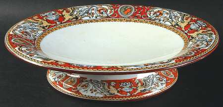 Florentine Red (No Center) Round Compote (Height X Width)
