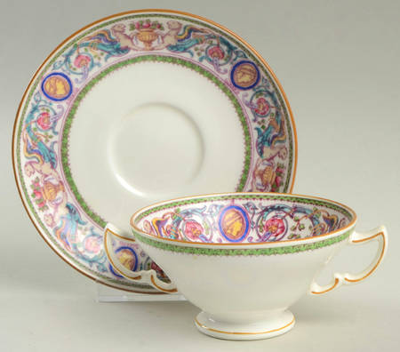 Florentine Footed Bouillon Cup & Saucer