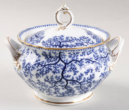 Fibre Blue Sugar Bowl & Lid