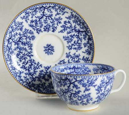 Fibre Blue Flat Cup & Saucer Set