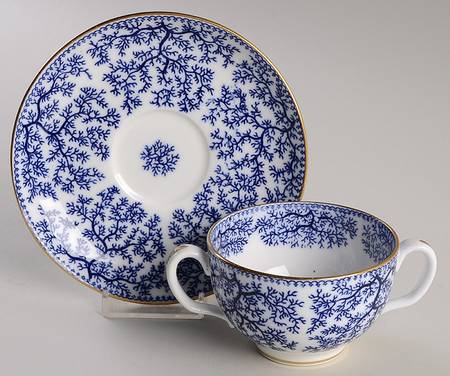 Fibre Blue Flat Bouillon Cup & Saucer
