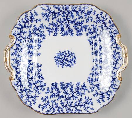 Fibre Blue Square Handled Cake Plate