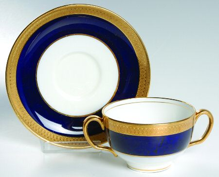 G6262 (Cobalt Blue Band) Flat Bouillon Cup & Saucer