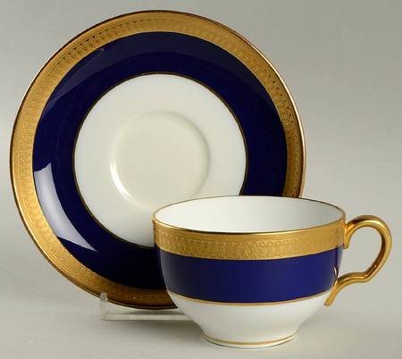 G6262 (Cobalt Blue Band) Flat Cup & Saucer Set