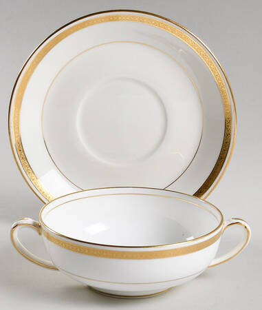G9816 Flat Cream Soup Bowl & Saucer Set