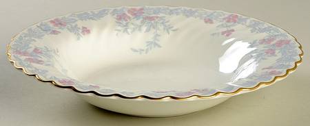 Garden Pinks Pink and Grey Rim Soup Bowl