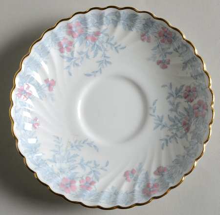 Garden Pinks Pink and Grey Saucer by Minton