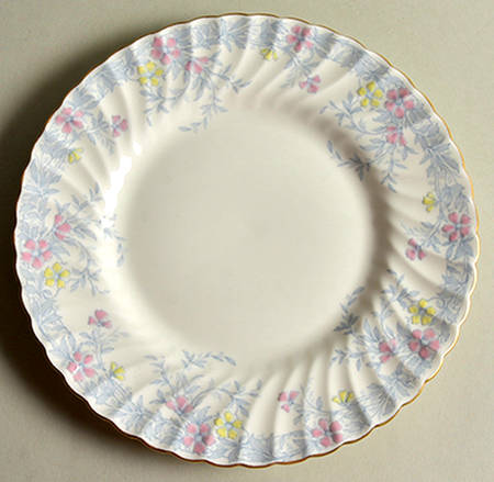 Garden Pinks Pink and Yellow Luncheon Plate