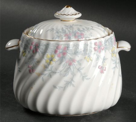 Garden Pinks Pink and Yellow Sugar Bowl & Lid