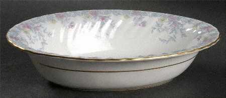 Garden Pinks Pink and Yellow 10" Oval Vegetable Bowl