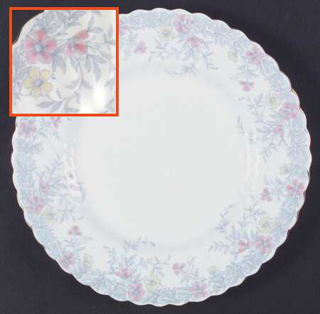 Garden Pinks Pink and Yellow Dinner Plate