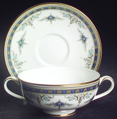 Gladstone Footed Cream Soup Bowl & Saucer Set