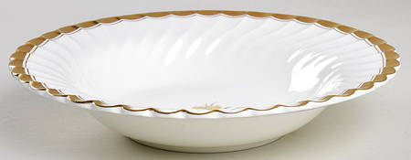 Gold Crocus Rim Soup Bowl