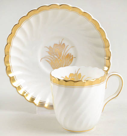 Gold Crocus Flat Demitasse Cup & Saucer Set