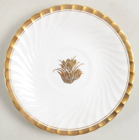 Gold Crocus Saucer for Cream Soup Bowl