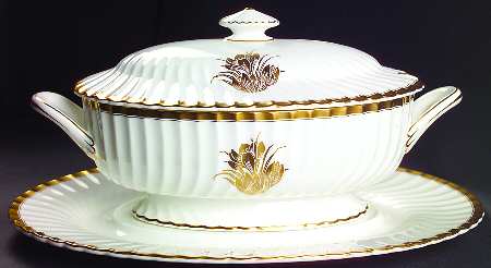 Gold Crocus Oval Tureen & Lid with Underplate