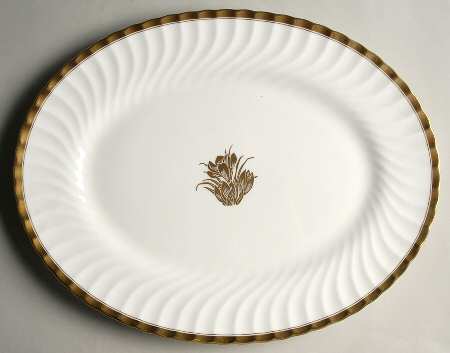 Gold Crocus 15" Oval Serving Platter
