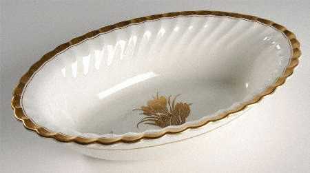 Gold Crocus 10" Oval Vegetable Bowl