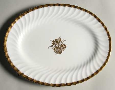 Gold Crocus 12" Oval Serving Platter