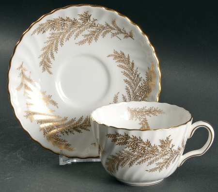Golden Fern Flat Cup & Saucer Set