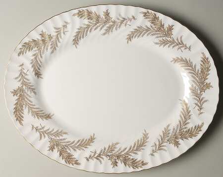 Golden Fern 15" Oval Serving Platter
