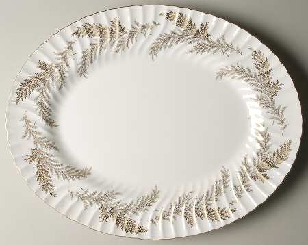 Golden Fern 17" Oval Serving Platter